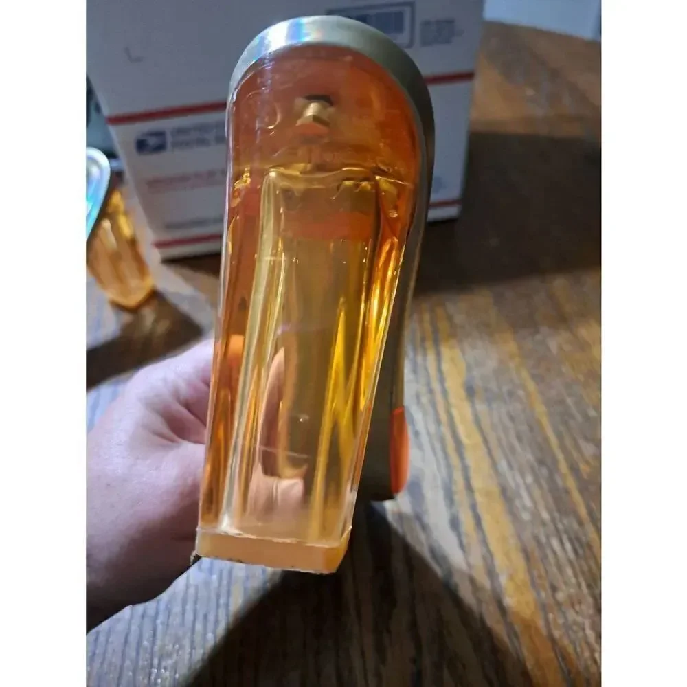 9 Mackin J Orange Transparent Open Toe Acrylic Slip On Chunky High Heel Shoes